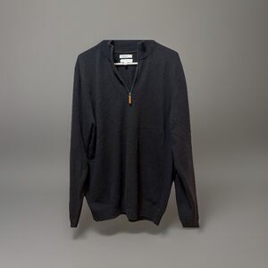 John W Nordstrom 100% Cashmere Quarter Zip Sweater Mens large black